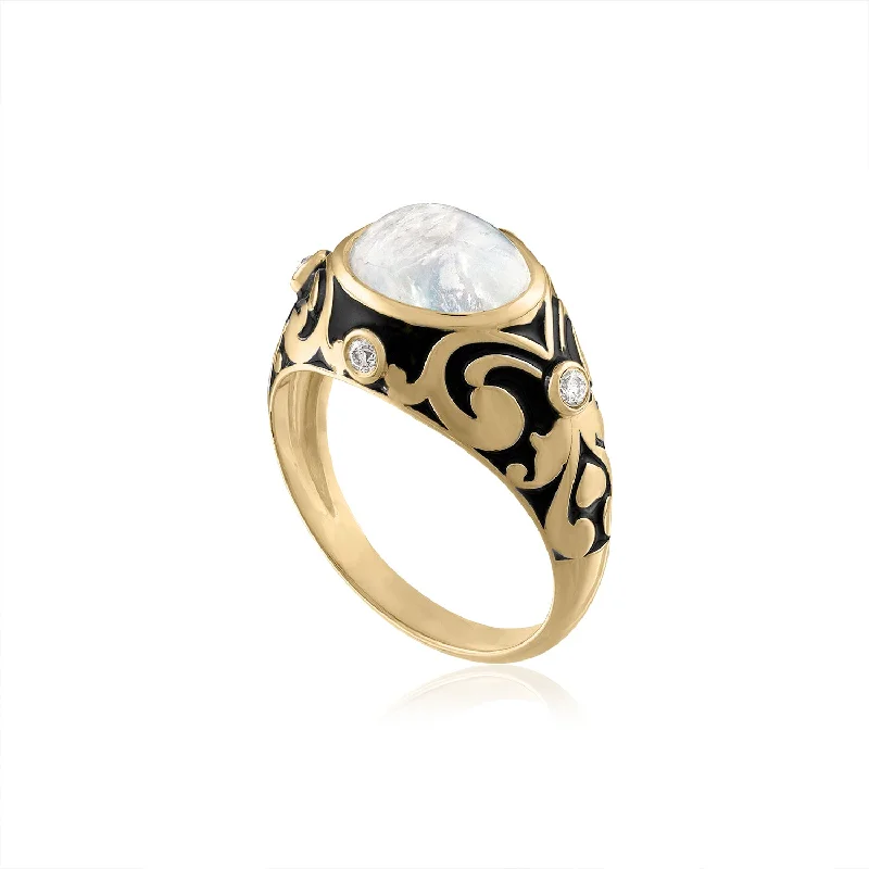 Discounted Jewelry For A Glamorous Look FRANCESCA MOONSTONE DOME RING