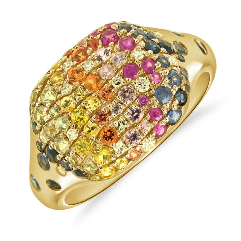 Gemstones Confetti Signet Ring