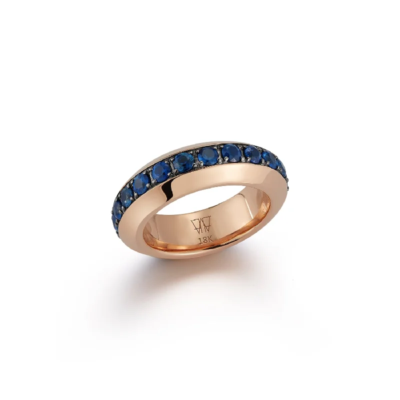 Shop Dazzling Jewelry At The Best Prices GRANT 18K GOLD AND BLUE SAPPHIRE ANGLED BAND RING