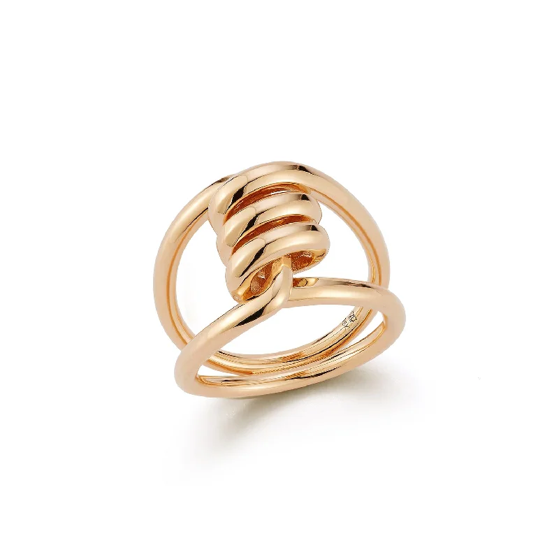 HUXLEY 18K GOLD SINGLE COIL LINK RING