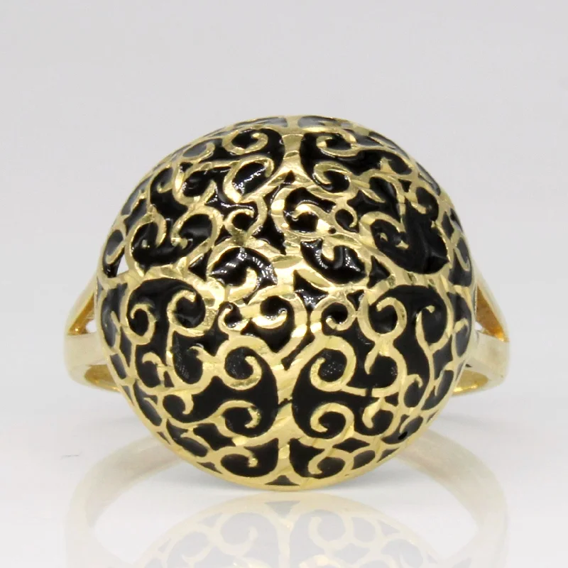 Sparkle For Less – Shop Jewelry Deals Now 18k Yellow Gold & Enamel Ring | SZ 7.5 |