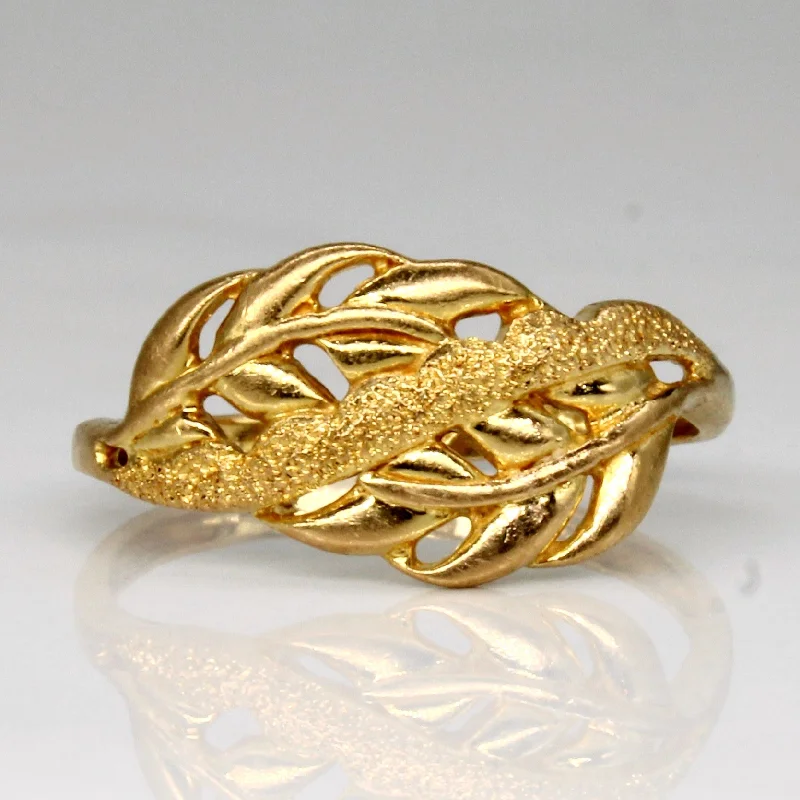 Get The Sparkle You Love At Prices You Adore 22k Yellow Gold Leaf Ring | SZ 6.25 |