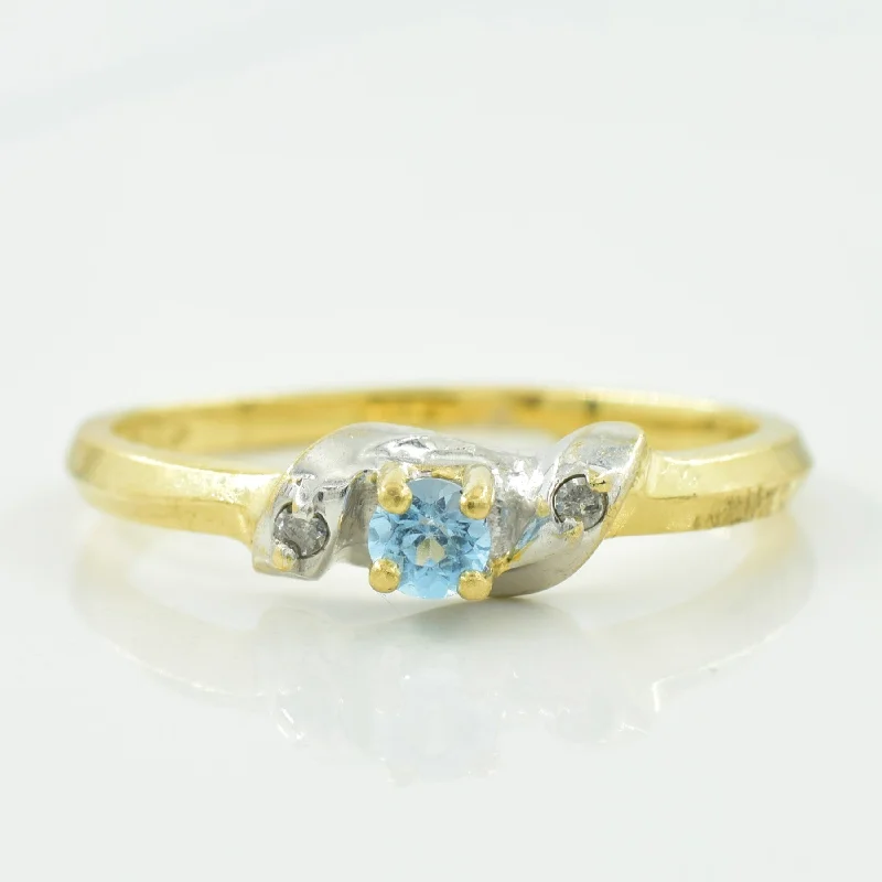 Premium Jewelry At Special Low Prices For A Limited Time Blue Topaz & Diamond Ring | 0.10ct, 0.02ctw | SZ 6.5 |