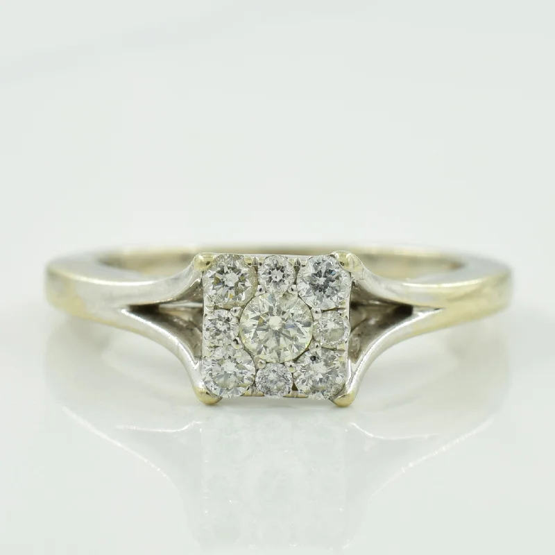 Grab Your Favorite Jewelry At The Lowest Prices Cluster Diamond Cathedral Ring | 0.22ctw | SZ 6.75 |