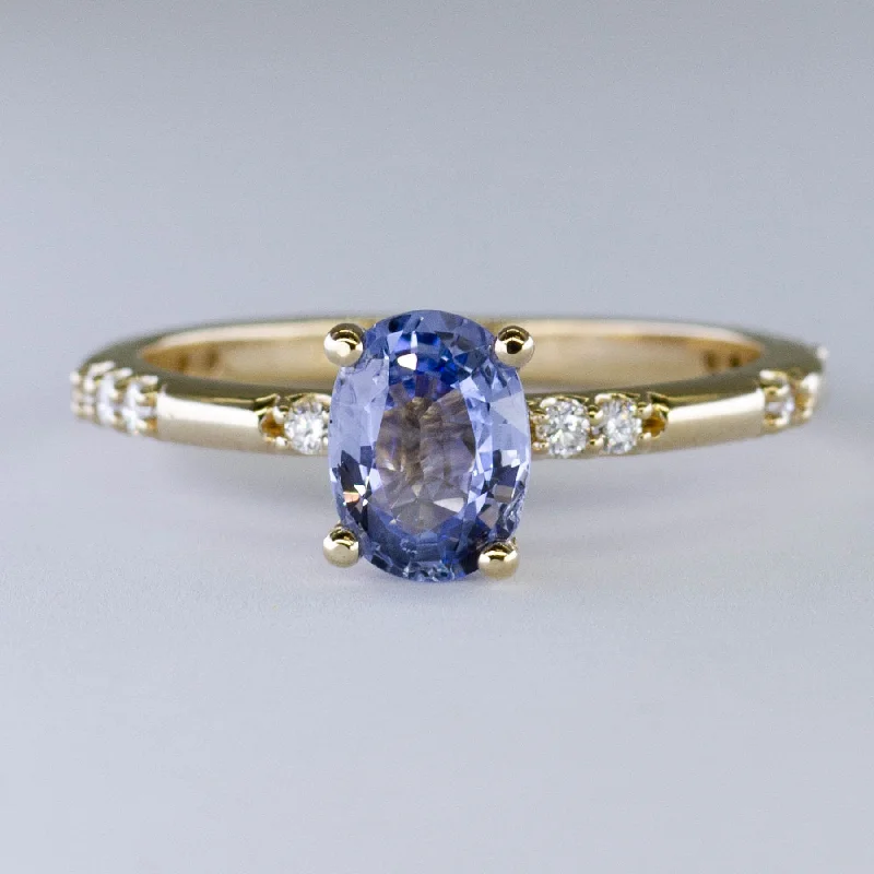 Premium Jewelry Now Available At Special Discounts '100 Ways' Accented Oval Ceylon Sapphire Ring | 1.18ct | SZ 7 |