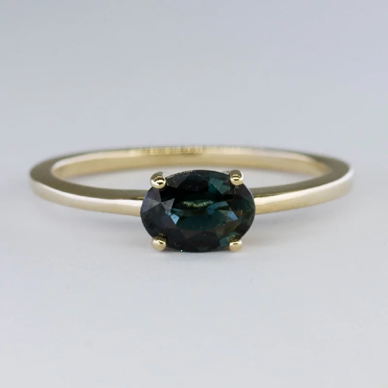 The Perfect Accessory For Less – Jewelry Sale Live '100 Ways' East West Oval Teal Sapphire Ring | 0.82 ct | SZ 6.75 |