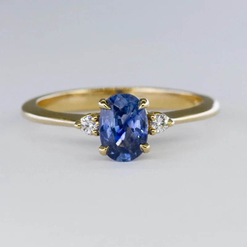 Big Discounts On Elegant Jewelry Collections '100 Ways' Accented Oval Ceylon Sapphire Ring | 1.00ct | SZ 7 |