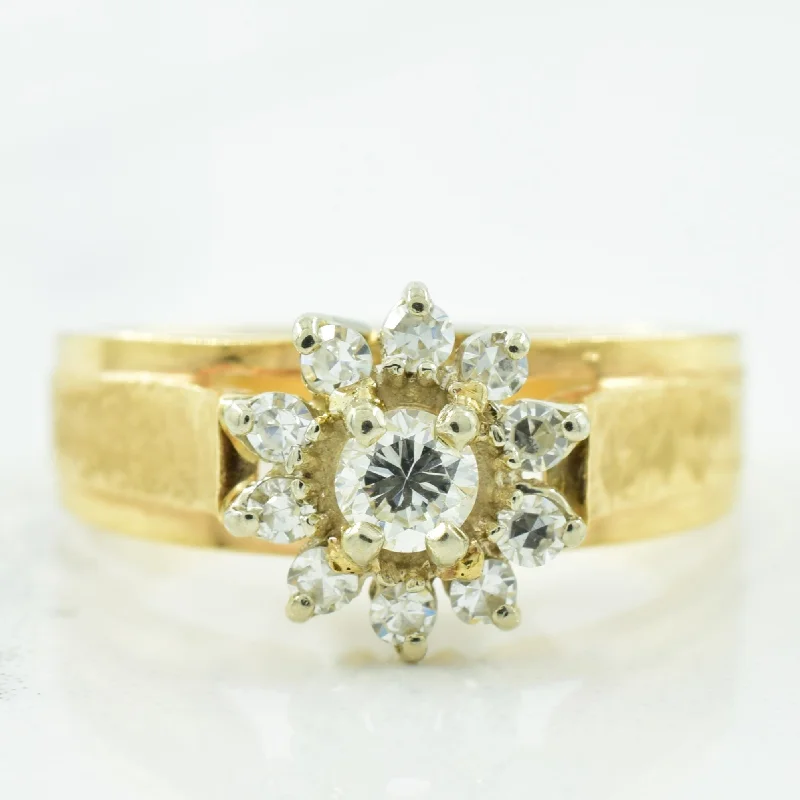 Delicate Crystal Jewelry For Sophisticated Charm Diamond Burst Ring | 0.35ctw | SZ 7 |