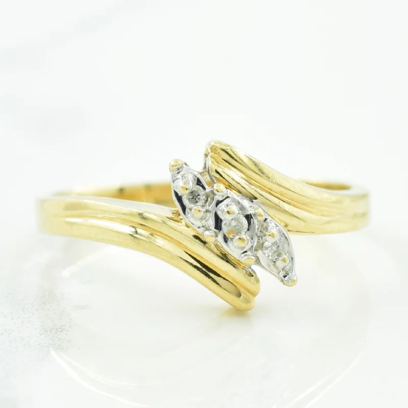 Premium Jewelry At Promotional Prices – Shine Today Diamond Bypass Ring | 0.02ctw | SZ 7.25 |