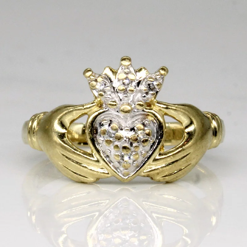 Elegant Jewelry Styles At Budget-Friendly Prices Diamond Claddagh Ring | 0.03ct | SZ 6.5 |