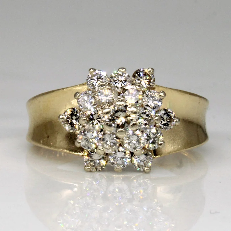 Breathtaking Jewelry, Breathtaking Prices Diamond Cluster Ring | 0.90ctw | SZ 6.5 |