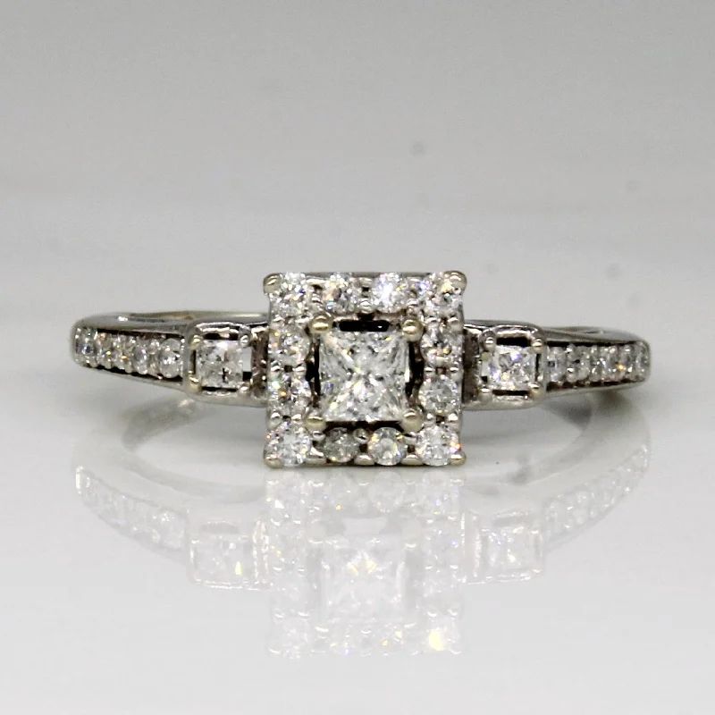 Clearance Sale On High-End Jewelry Collections Diamond Halo Set Ring | 0.26ctw | SZ 4.5 |