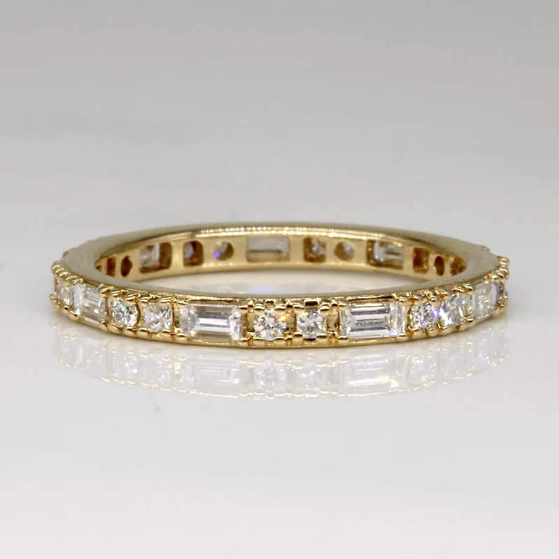 Dainty Floral Jewelry For Feminine Elegance Diamond Eternity Ring | 0.67ctw | SZ 7 |