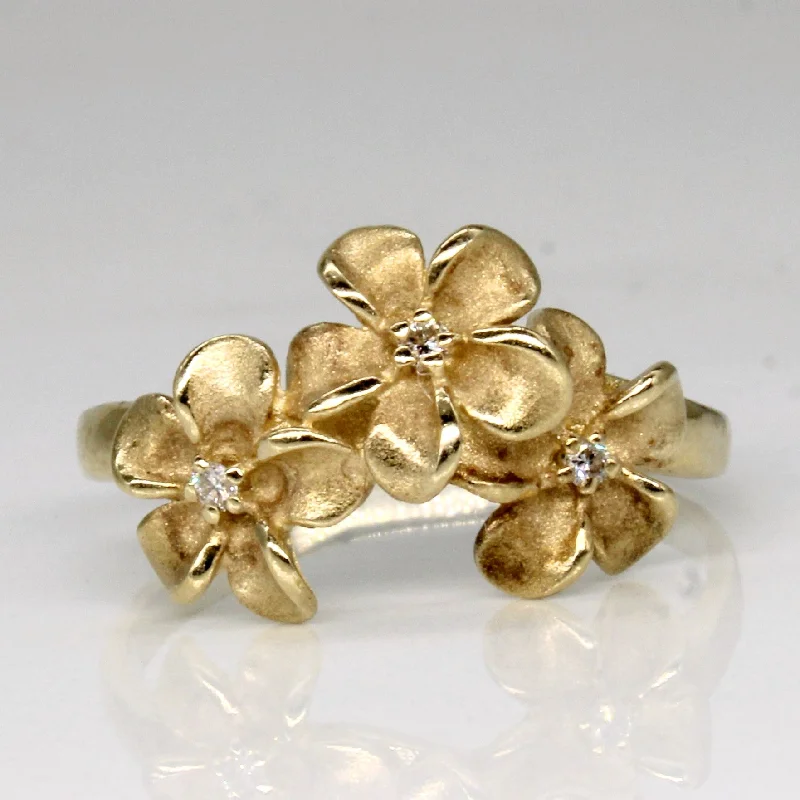 Upgrade Your Jewelry Collection For Less Diamond Flower Ring | 0.03ctw | SZ 6.75 |