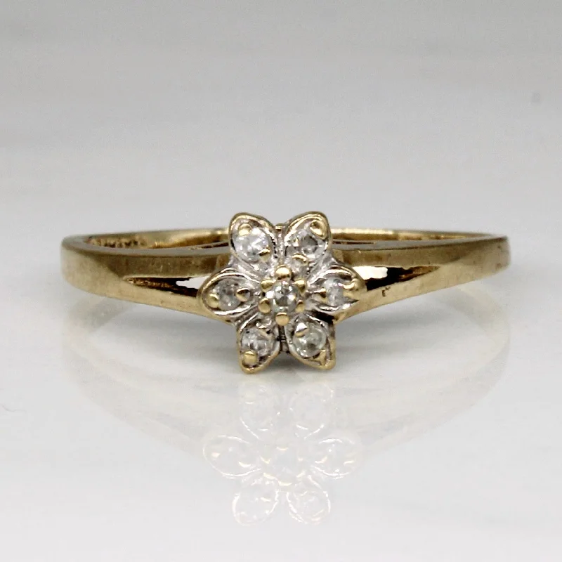 Special Deals On Handcrafted And Designer Jewelry Diamond Flower Ring | 0.04ctw | SZ 4.75 |