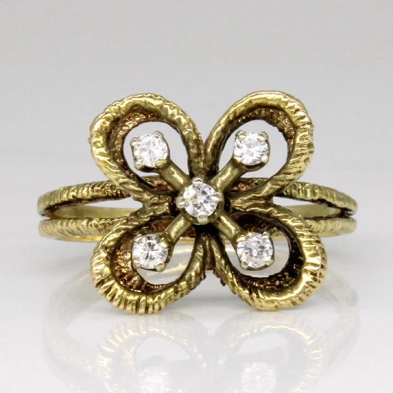 Elegant Rose Gold Jewelry For A Stylish Touch Diamond Flower Ring | 0.15ctw | SZ 7.25 |