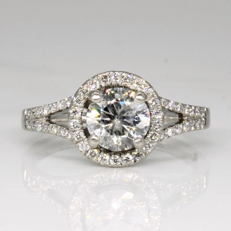 Special Offers On Handcrafted And Designer Jewelry Diamond Halo Engagement Ring | 1.24ctw | SZ 6 |