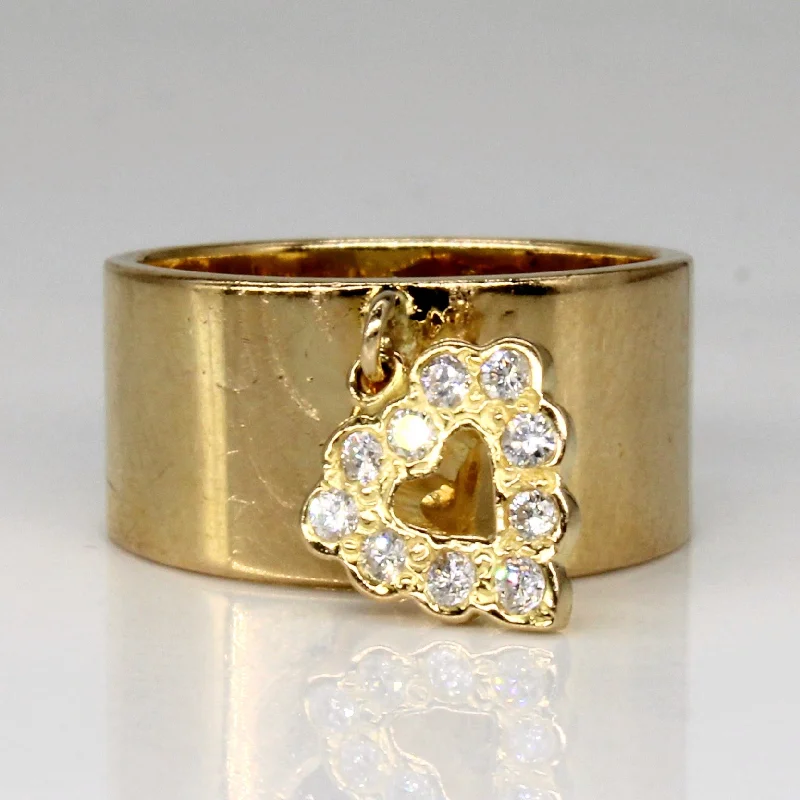 Timeless Elegance Now At Special Discounts Diamond Heart Charm Ring | 0.10ctw | SZ 3.5 |