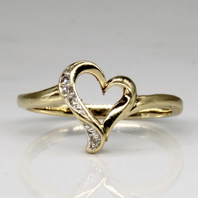 Exclusive Jewelry Sale – Sparkle For Less Diamond Heart Ring | 0.01ctw | SZ 4.25 |