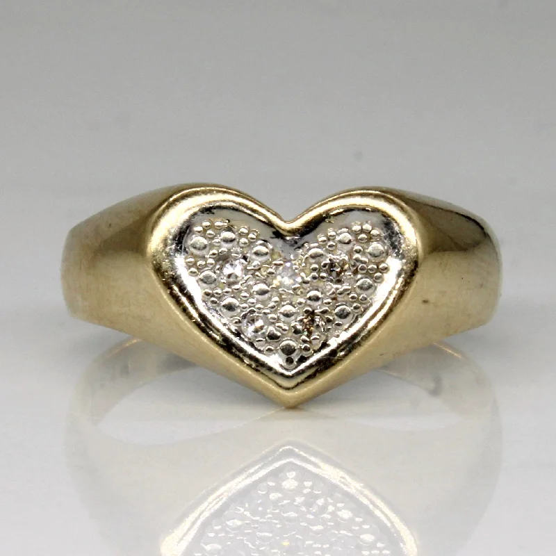 Exclusive Online Jewelry Sale – Don't Wait Diamond Heart Shaped Ring | 0.03ctw | SZ 7 |