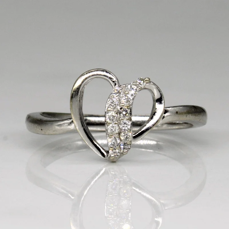 Timeless Jewelry, Timeless Savings – Don't Wait Diamond Heart Ring | 0.07ctw | SZ 6.25 |