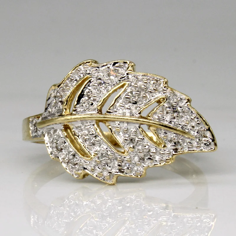 Exclusive Savings On Timeless Jewelry Pieces Diamond Leaf Ring | 0.06ctw | SZ 8.75 |