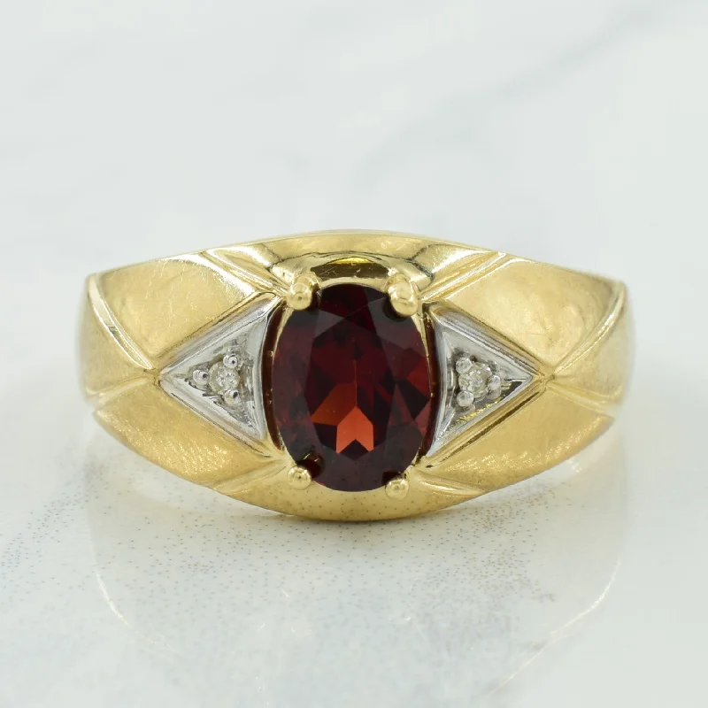 Timeless Elegance At Unbelievable Discounts Garnet & Diamond Ring | 1.35ct, 0.02ctw | SZ 10.75 |