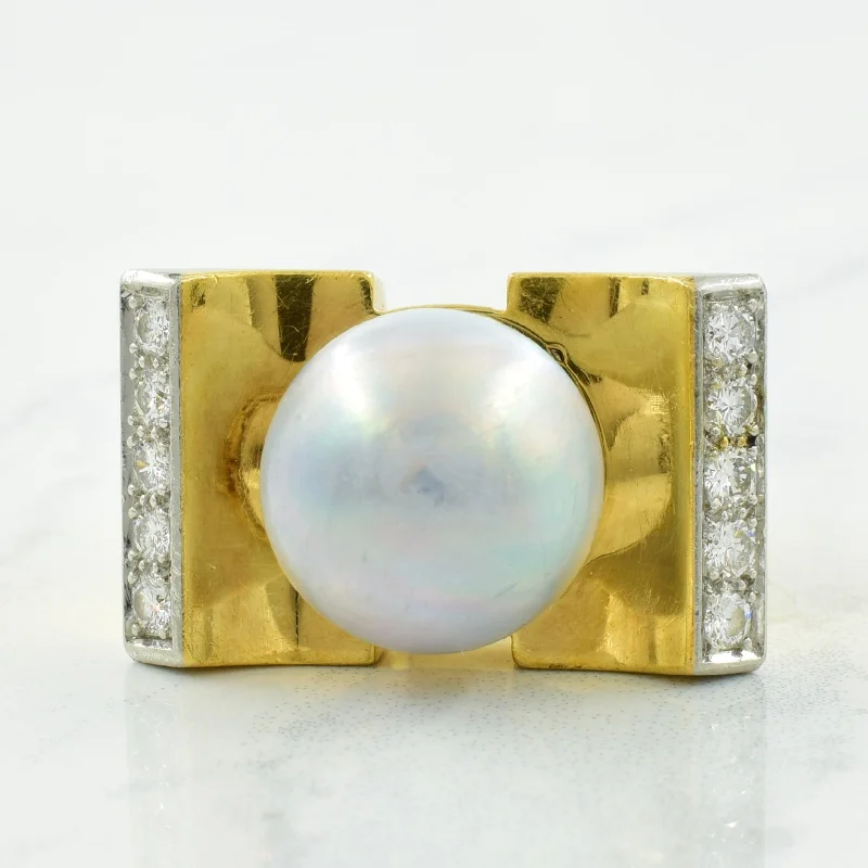 Don't Miss These Dazzling Jewelry Discounts Mabé Pearl & Diamond Ring | 8.00ct, 0.40ctw | SZ 8.25 |