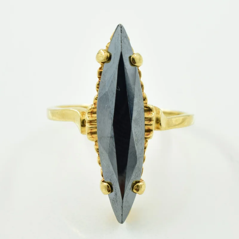 Exclusive Jewelry Discounts – Shop Now For Savings Marquise Hematite Ring | 4.00ct | SZ 6.75 |