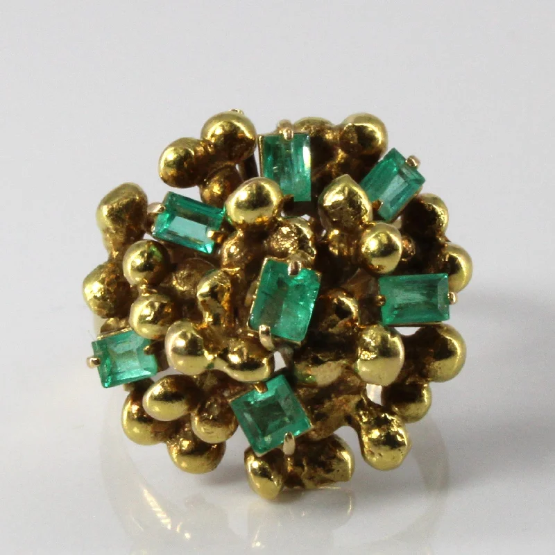 Grab Exquisite Jewelry At The Lowest Prices Textured Emerald Cocktail Ring | 0.68ctw | SZ 6.75 |