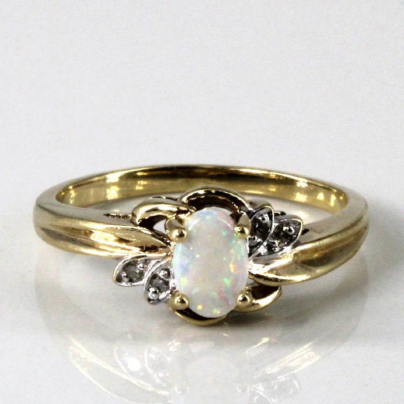 Chic, Trendy, And Affordable Jewelry Sale Opal & Diamond Ring | 0.25ct | 0.02ctw | SZ 6 |