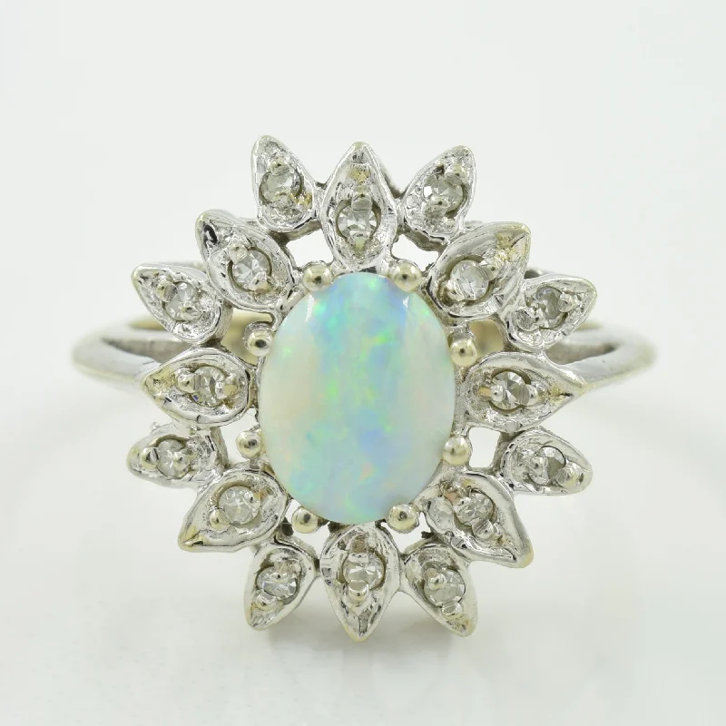 Shop Dazzling Jewelry With Special Promotional Discounts Opal & Diamond Cocktail Ring | 0.75ct, 0.14ctw | SZ 5.25 |