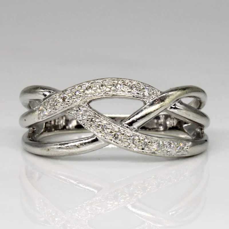 Exclusive Jewelry Sale – Limited-Time Discounts Overlapping Diamond Ring | 0.08ctw | SZ 7.25 |