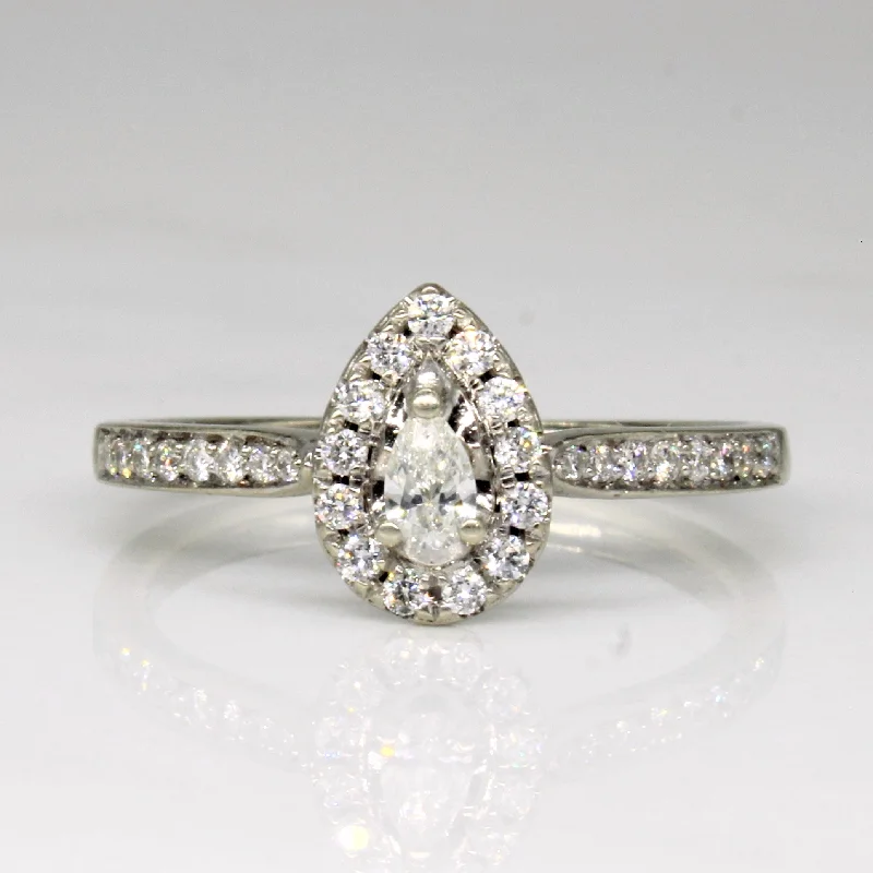 Elevate Your Jewelry Collection With Limited-Time Savings Pear Cut Diamond Engagement Ring | 0.30ctw | SZ 6.75 |