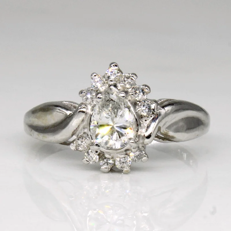 Stunning Jewelry At A Fraction Of The Price Pear Cut Diamond Engagement Ring | 0.56ctw | SZ 5.25 |