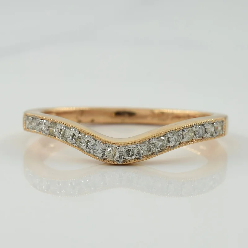 Flash Sale On Elegant Jewelry – Don't Miss Out Rose Gold Diamond Chevron Ring | 0.16ctw | SZ 7 |