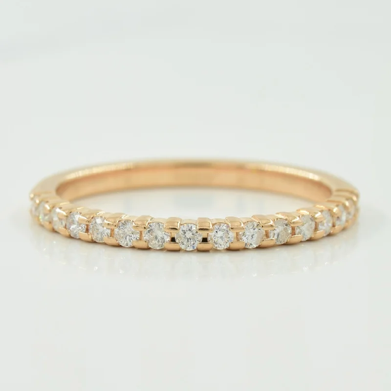 Jewelry Sale Bonanza – Grab Your Sparkle Now Rose Gold Semi Eternity Diamond Band | 0.16ctw | SZ 4.5 |