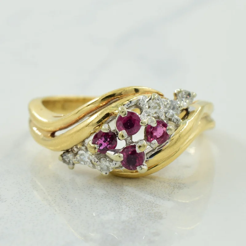 Jewelry Sale – Exclusive Styles At Lower Prices Ruby & Diamond Bypass Ring | 0.28ctw, 0.12ctw | SZ 8.5 |