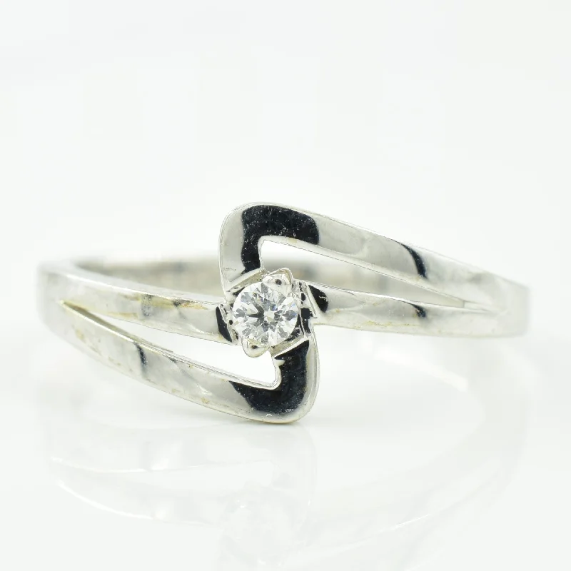 Dainty And Elegant Jewelry Now At Reduced Prices Solitaire Diamond Bypass Ring | 0.04ct | SZ 6 |