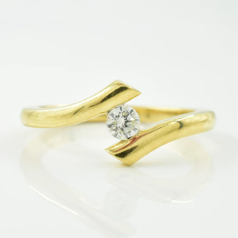 Everyday Jewelry Essentials Now On Sale Solitaire Diamond Bypass Ring | 0.13ct | SZ 6.5 |