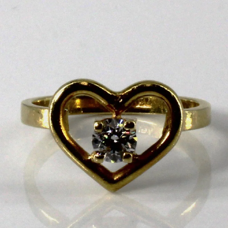 Sparkle For Less – Shop Jewelry Deals Now Solitaire Set Diamond Heart Shaped Ring | 0.30ct | SZ 6.75 |