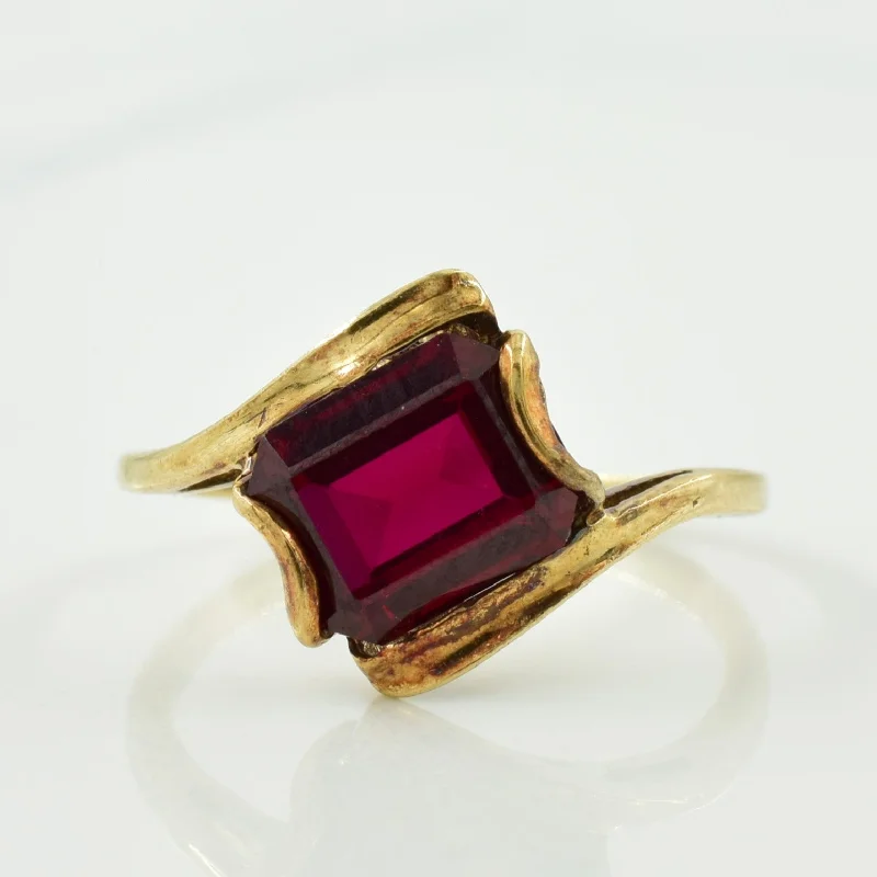 Special Deals On Handcrafted And Designer Jewelry Synthetic Ruby Bypass Ring | 2.00ct | SZ 5.75 |