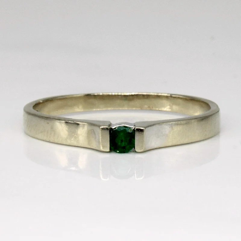 Chic And Stylish Jewelry At Discounted Prices Tension Set Emerald Ring | 0.05ct | SZ 8 |