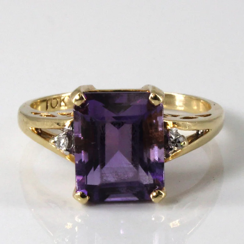 Jewelry Deals That Sparkle – Shop Today Three Stone Amethyst & Diamond Ring | 3.30ct | 0.02ctw | SZ 6.75 |