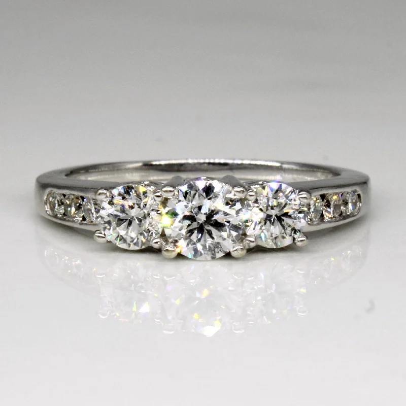 Bestselling Jewelry At Special Promotional Rates Three Stone Diamond Engagement Ring | 0.93ctw | SZ 6.75 |