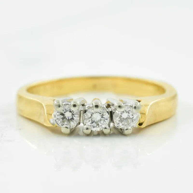 Discounted Luxury Jewelry – Shine Without The Splurge Three Stone Diamond Ring | 0.12ctw | SZ 3.75 |