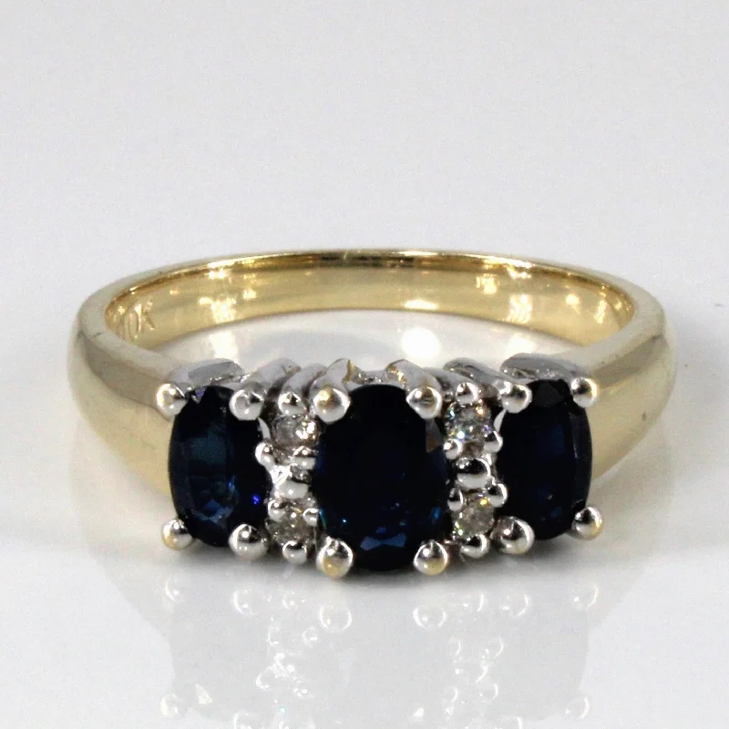 Jewelry Sale Alert – Shop Timeless Elegance Today Three Stone Sapphire & Diamond Ring | 1.00ctw | 0.04ctw | SZ 6.75 |