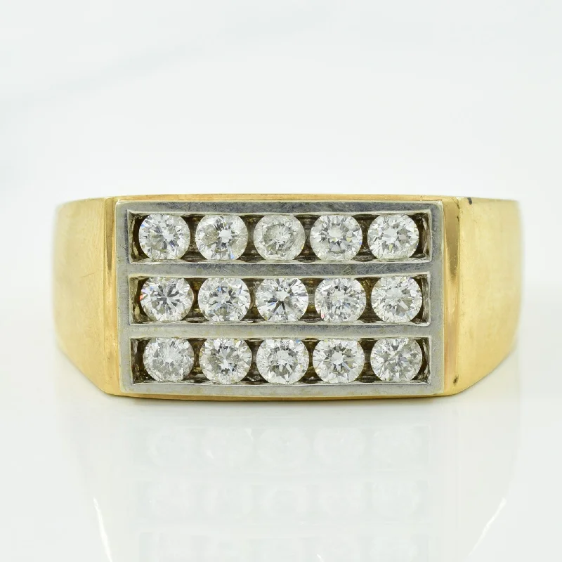 Fashion-Forward Jewelry At Incredible Prices Triple Row Diamond Ring | 0.82ctw | SZ 11.75 |