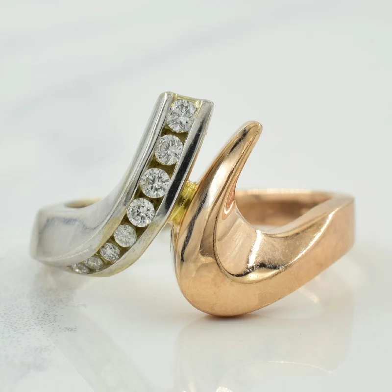 Shop Dazzling Jewelry At The Best Prices Two Tone Diamond Bypass Ring | 0.10ctw | SZ 6.25 |