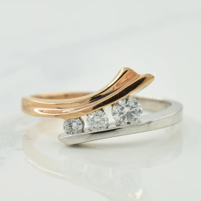 Limited-Stock Jewelry Clearance – Grab Your Favorites Now Two Tone Diamond Bypass Ring | 0.24ctw | SZ 7 |